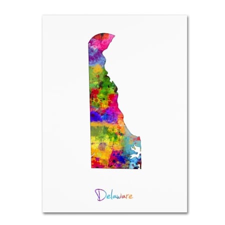 Michael Tompsett 'Delaware Map' Canvas Art,14x19